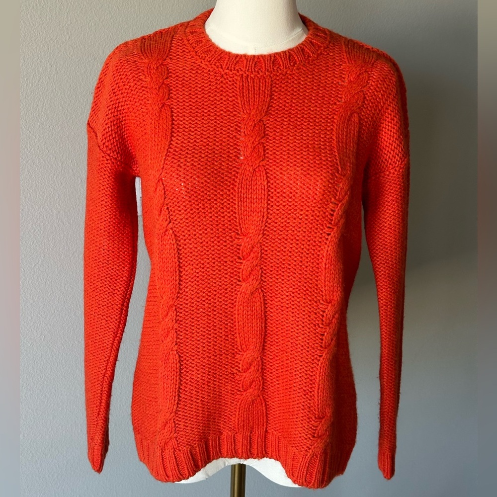 United Colors Of Benetton Orange Cable Knit Sweater for Teenager 12-14y./Wоmen S